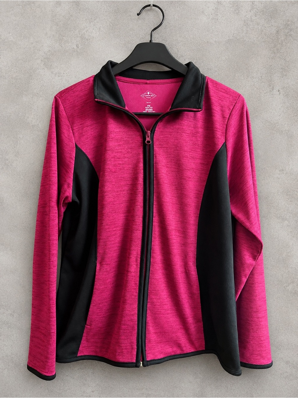 St. John's Bay Pink and Black Full-Zip Active Jacket
